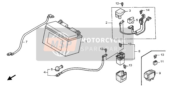 Honda CBR600F 2003 Batterie pour un 2003 Honda CBR600F