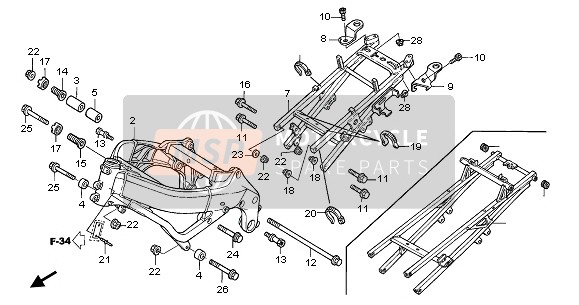 Honda CBR600F 2003 Corpo del telaio per un 2003 Honda CBR600F