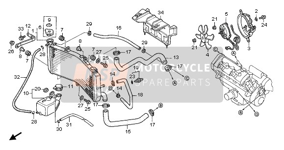 Honda CBR600F 2003 RADIATOR for a 2003 Honda CBR600F