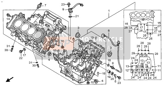 11000MCJ751, Crankcase Set, Honda, 0