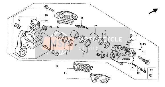 Honda CBR1100XX 2003 REAR BRAKE CALIPER for a 2003 Honda CBR1100XX