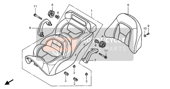 Honda GL1800A 2003 Asiento para un 2003 Honda GL1800A