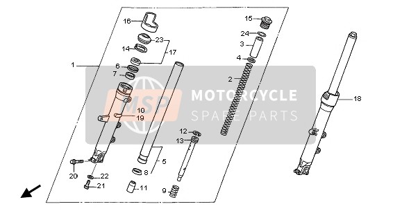 Honda NT650V 2003 FRONT FORK for a 2003 Honda NT650V