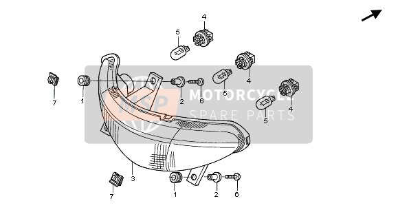 Honda NT650V 2003 Fanale Posteriore per un 2003 Honda NT650V