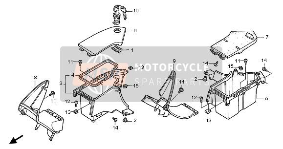 Honda NT650V 2003 FAIRING POCKET for a 2003 Honda NT650V