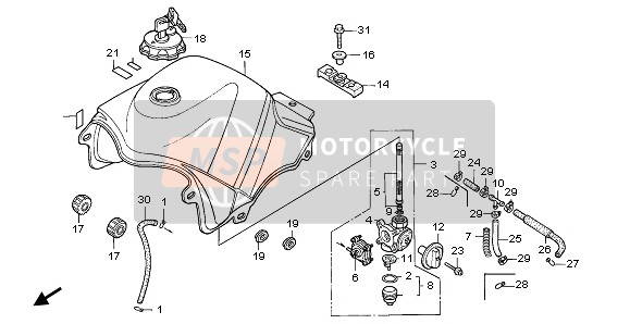 17520MAW620ZB, Tank Set, Fuel (Wl) *TYPE2 * (TYPE2 ), Honda, 4