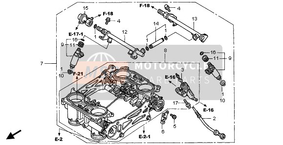 Honda VFR800A 2003 THROTTLE BODY (ASSY.) for a 2003 Honda VFR800A