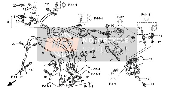 Honda VFR800A 2003 BREMSSCHLAUCH VORNE für ein 2003 Honda VFR800A