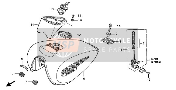 Honda VT125C 2003 Réservoir d'essence pour un 2003 Honda VT125C