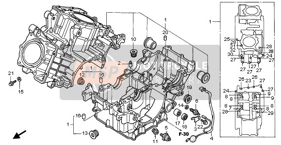 Honda VTR1000F 2003 CRANKCASE for a 2003 Honda VTR1000F