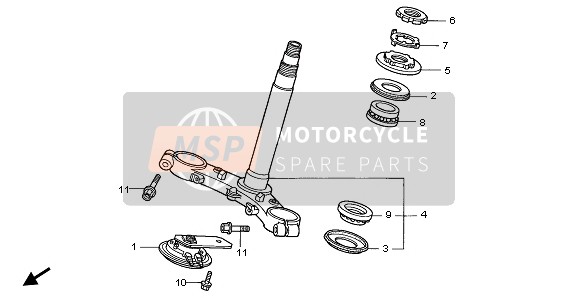 Honda VTR1000F 2003 Piantone dello sterzo per un 2003 Honda VTR1000F