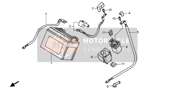 Honda VTR1000F 2003 Batterie pour un 2003 Honda VTR1000F