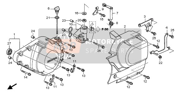 Honda VTX1300S 2003 LEFT CRANKCASE COVER for a 2003 Honda VTX1300S