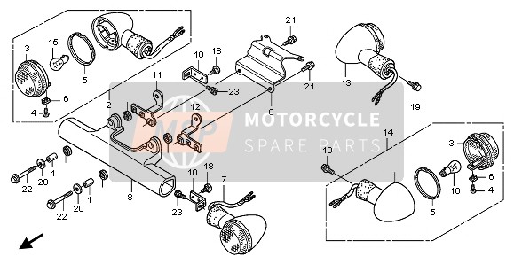 Honda VTX1300S 2003 BLINKER für ein 2003 Honda VTX1300S