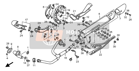 Honda VTX1800C 2003 EXHAUST MUFFLER for a 2003 Honda VTX1800C