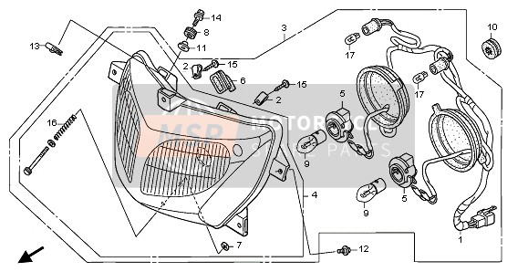 Honda XL125V 2003 Phare (EU) pour un 2003 Honda XL125V