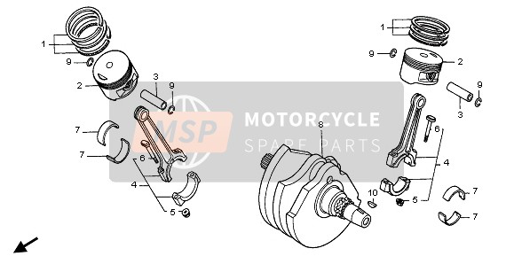 13012MV1305, Ring Set, Piston (0.25)(Riken), Honda, 0