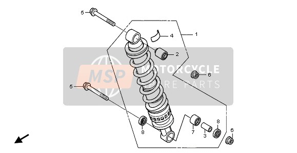 Honda XL125V 2003 FEDERBEIN HINTEN für ein 2003 Honda XL125V