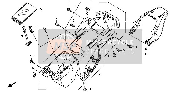 Honda XL125V 2003 REAR FENDER for a 2003 Honda XL125V