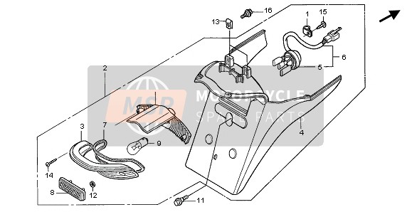 Honda XL125V 2003 TAILLIGHT for a 2003 Honda XL125V