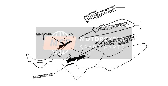 64224KPCF20ZC, Mark, R. Fr. Side Cowl *TYPE8 * (TYPE8 ), Honda, 0