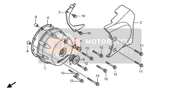 Honda XL125V 80KMH 2003 LINKE KURBELGEHÄUSEABDECKUNG für ein 2003 Honda XL125V 80KMH