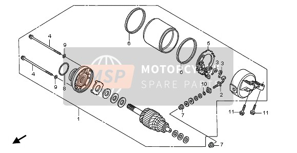 Honda XL125V 80KMH 2003 STARTER MOTOR for a 2003 Honda XL125V 80KMH