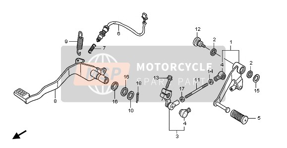 Honda XL125V 80KMH 2003 Pedale per un 2003 Honda XL125V 80KMH