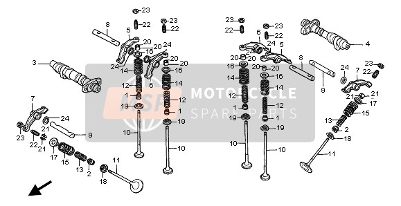 Honda XL650V 2003 Albero A Camme & Valvola per un 2003 Honda XL650V