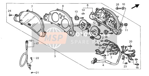 Honda XL650V 2003 TACHOMETER (MPH) für ein 2003 Honda XL650V