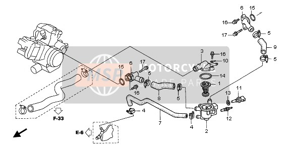 19528MBT000, Hose, Fr. Head Water, Honda, 0