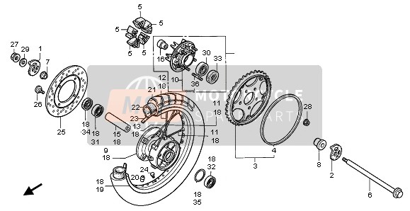 42610MV1000, Flange Assy., Final Driven, Honda, 0