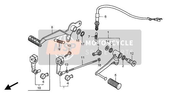 Honda CB600F 2004 Pedal de freno & Cambio de pedal para un 2004 Honda CB600F