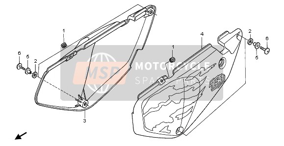 Honda XRV750 1995 Cubierta lateral para un 1995 Honda XRV750