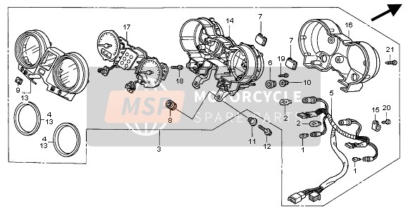 Honda CB900F 2004 TACHOMETER (KMH) für ein 2004 Honda CB900F