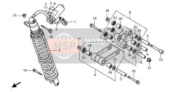 52464MY1000, Huelse B, Kissenarm, Honda, 1