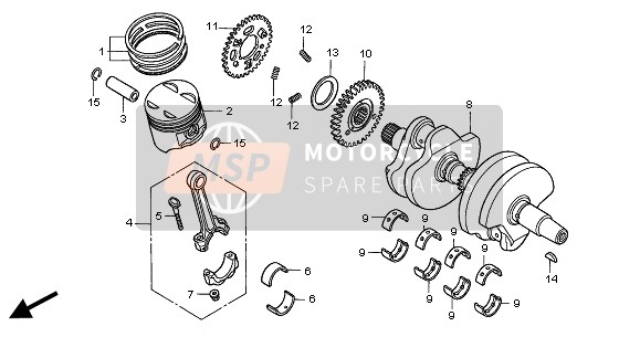 Honda CBF500A 2004 CRANKSHAFT & PISTON for a 2004 Honda CBF500A