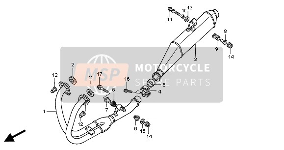 Honda CBF500A 2004 Silenziatore di scarico per un 2004 Honda CBF500A