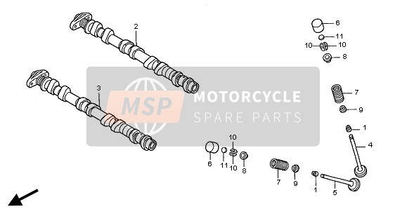 Honda CBF600NA 2004 CAMSHAFT & VALVE for a 2004 Honda CBF600NA