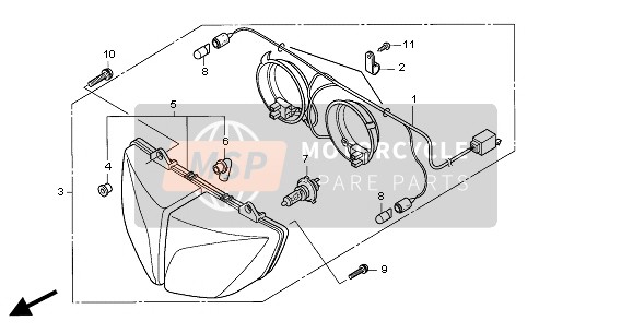 33100MERE01, Koplampsamenstel (12V 55W, Honda, 0