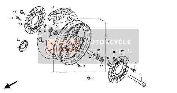 Honda CBF600S 2004 FRONT WHEEL for a 2004 Honda CBF600S