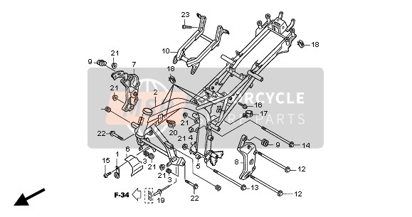 Honda CBF600S 2004 Corps du cadre pour un 2004 Honda CBF600S