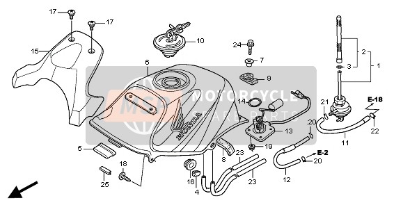 17520KPP870ZA, Tank Set, Fuel (Wl) *R263 * (R263 Millennium Red), Honda, 0