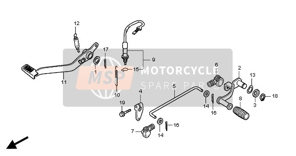 46513KPP900, Spring Assy., Brake Pedal, Honda, 0