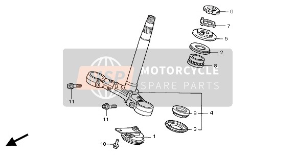 Honda CBR600F 2004 Tige de direction pour un 2004 Honda CBR600F