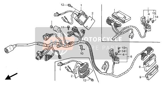 Honda CBR600F 2004 Mazo de cables para un 2004 Honda CBR600F