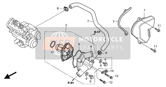 Honda CBR600RR 2004 WASSERPUMPE für ein 2004 Honda CBR600RR