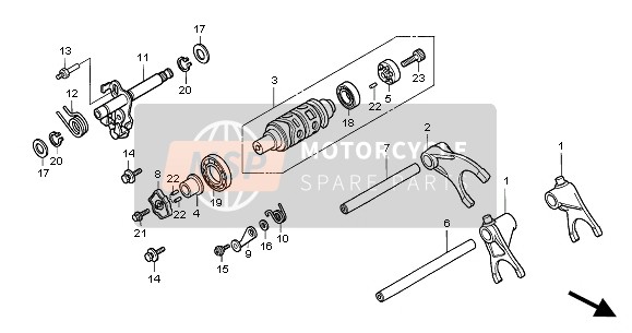 24321MEL000, Shaft A, Gearshift Fork, Honda, 0