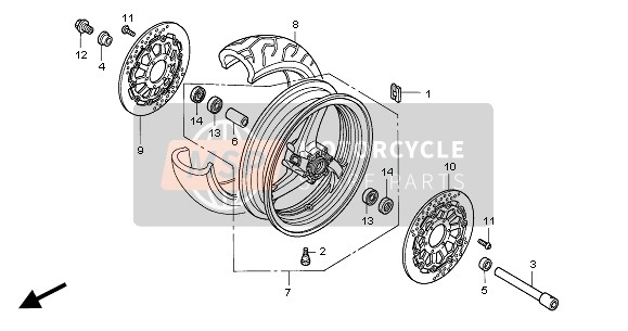 44711MEL008, Tire, Fr. (Pirelli) (120/70ZR17 M/c 58W), Honda, 0