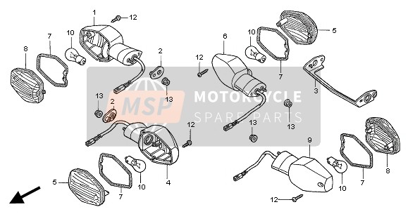 Honda CBR1000RR 2004 WINKER for a 2004 Honda CBR1000RR